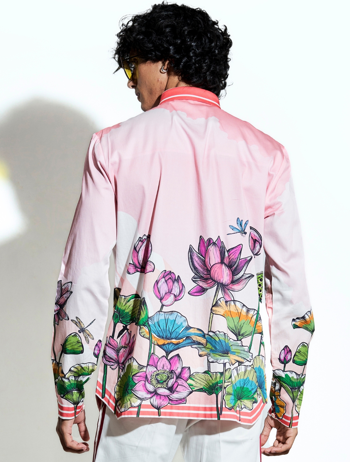 Lotus Blume Peach Printed Shirt