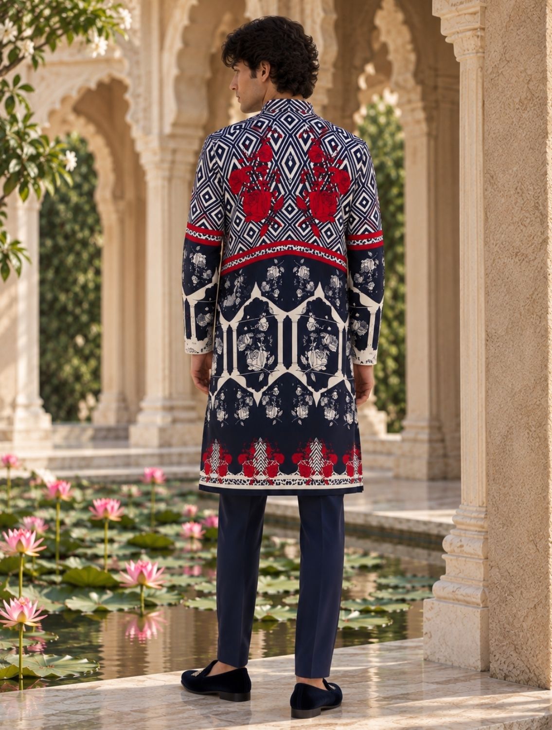 Deven Silk Printed Kurta Set