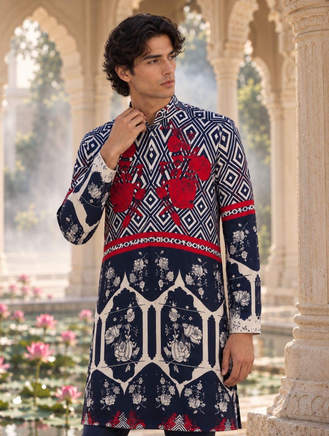 Deven Silk Printed Kurta Set