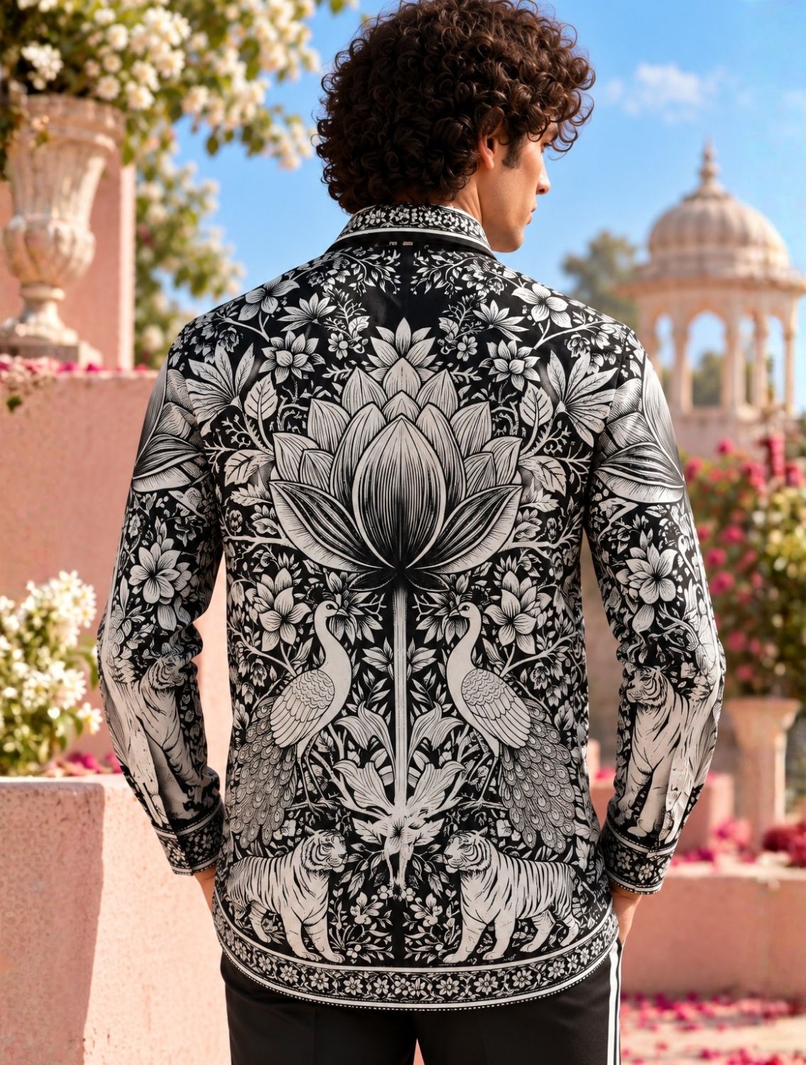 Phlick Black Engineered Printed ShirtPhlick Black Engineered Printed Shirt