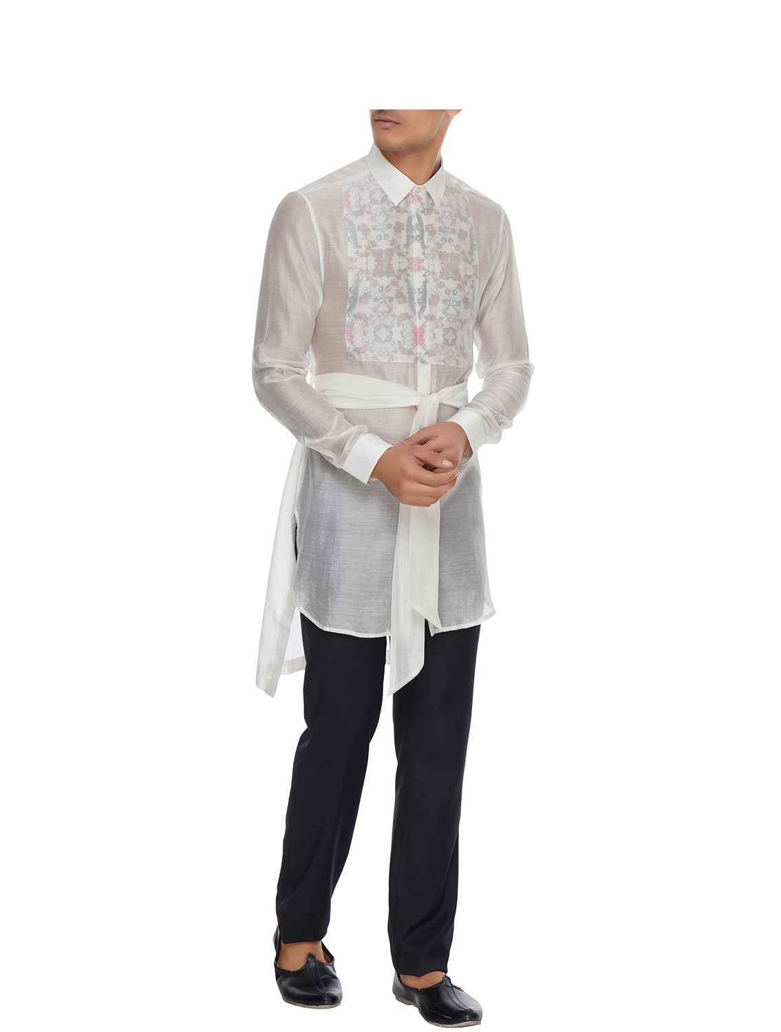 Gir Handloom Cotton Shirt with Hidden Printed Bib