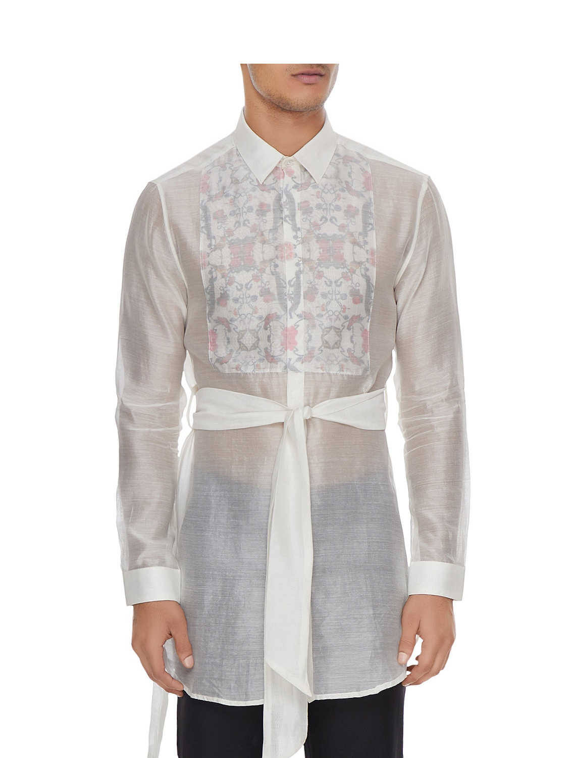 Gir Handloom Cotton Shirt with Hidden Printed Bib