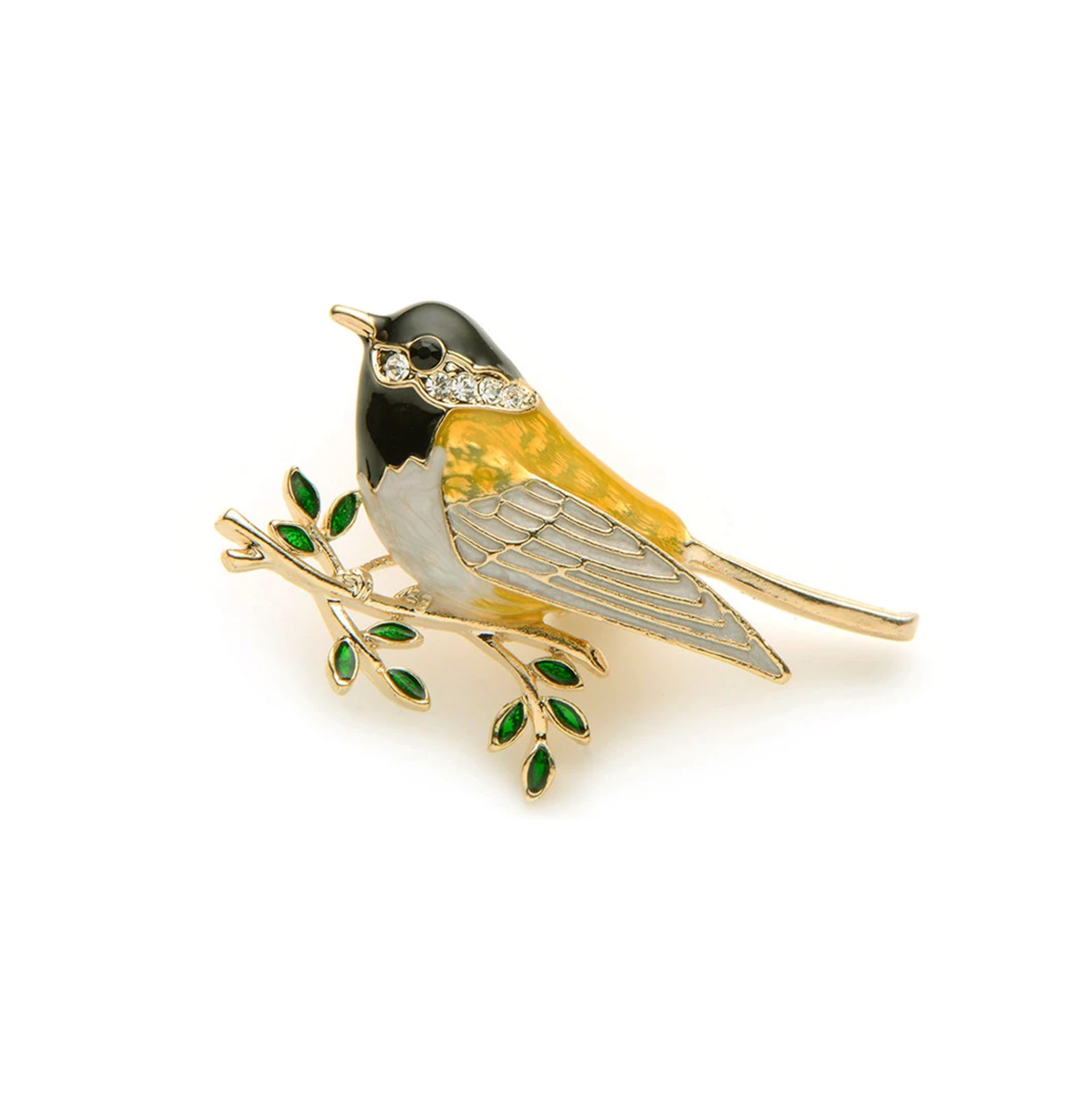 Yellow Oriole Bird Brooch