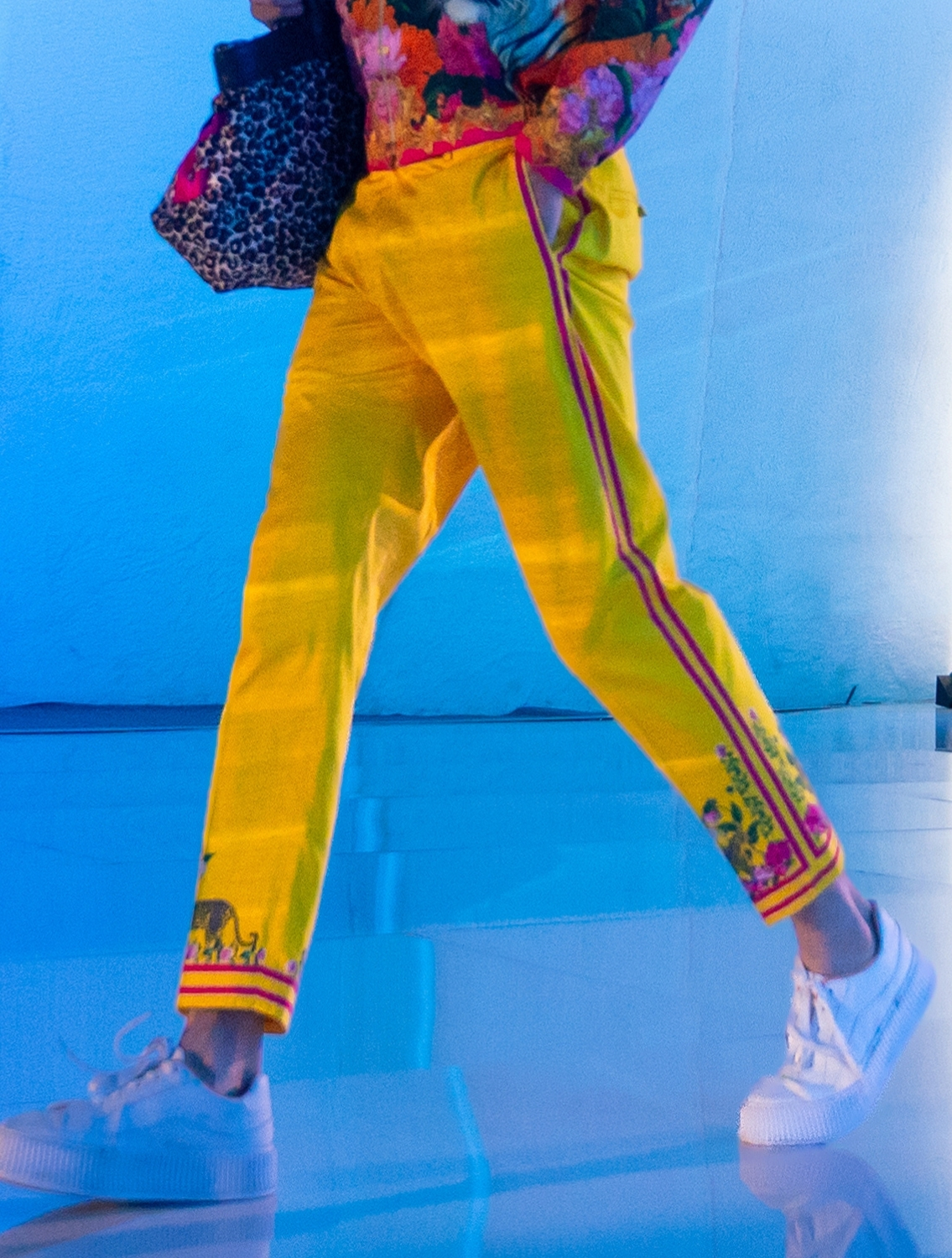 Yellow Leo Side Striper Pants