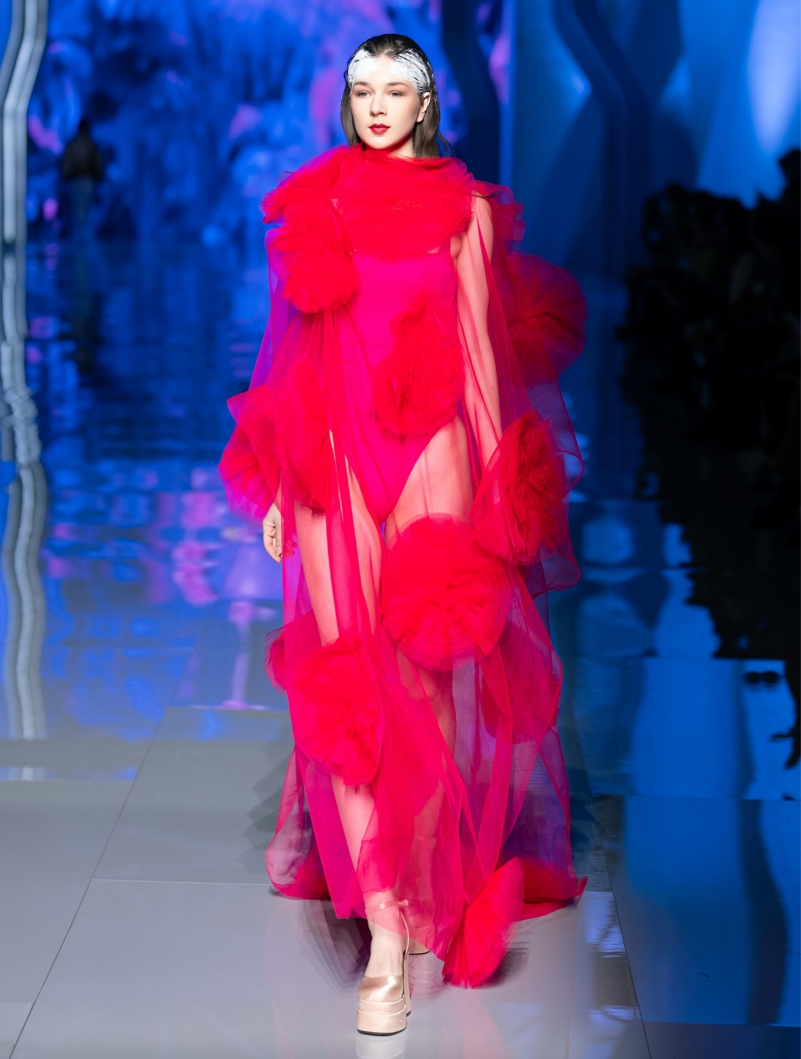 Roosi Couture Pink Net Dress