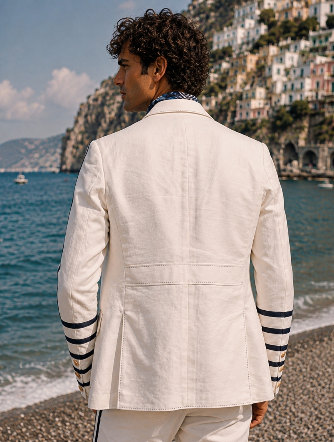 Nautical White Linen Hunter Jacket