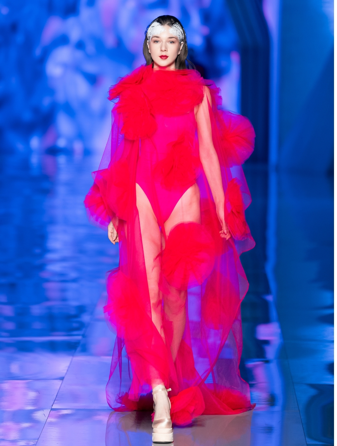 Roosi Couture Pink Net Dress