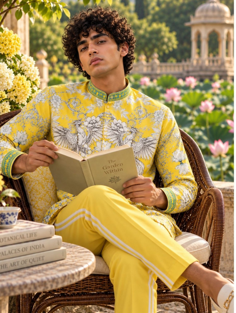 Image of Rahasya Yellow Printed Coord Set