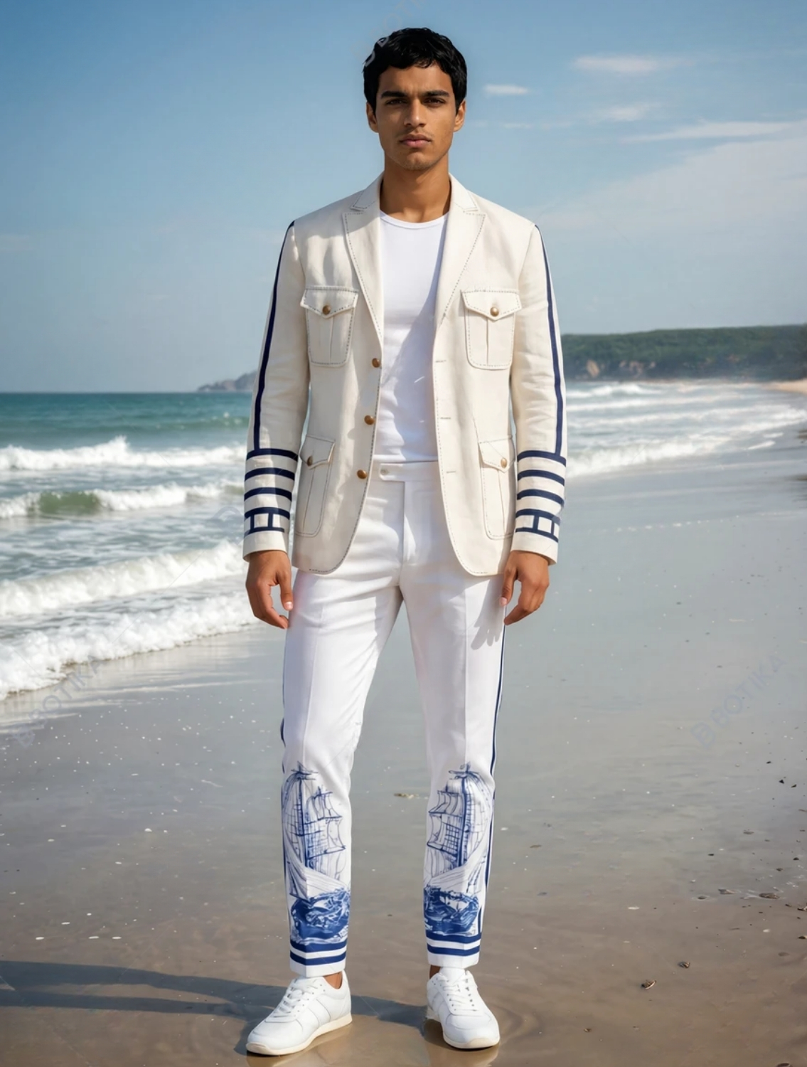 Sailor Engineered Printed Trousers