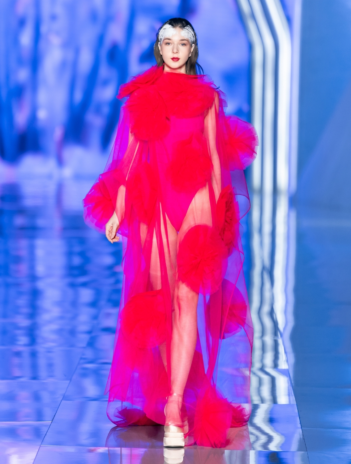 Roosi Couture Pink Net Dress