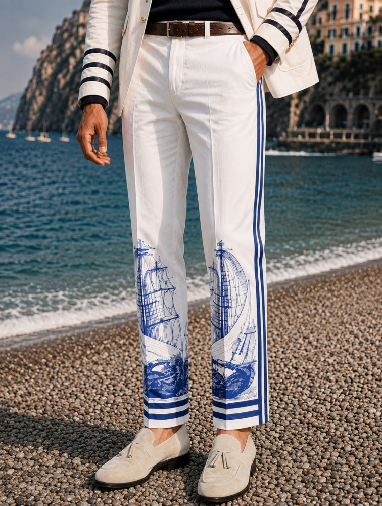 Image of Sailor Engineered Printed Trousers