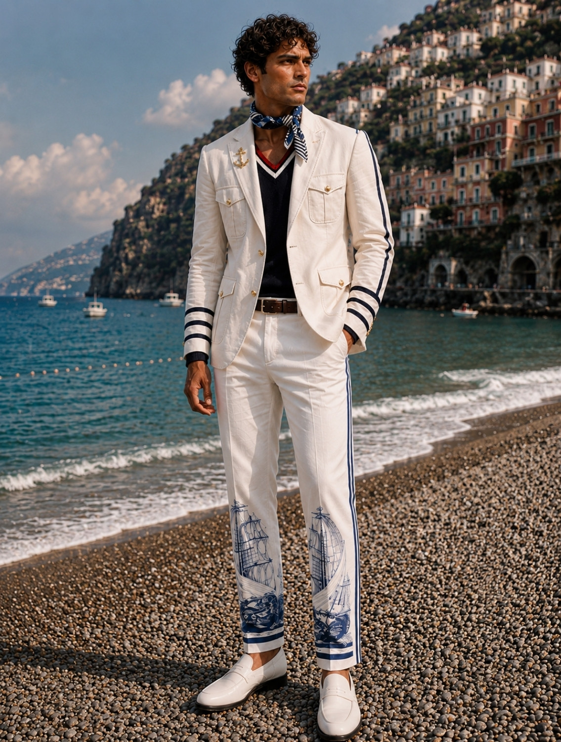 Nautical White Linen Hunter Jacket