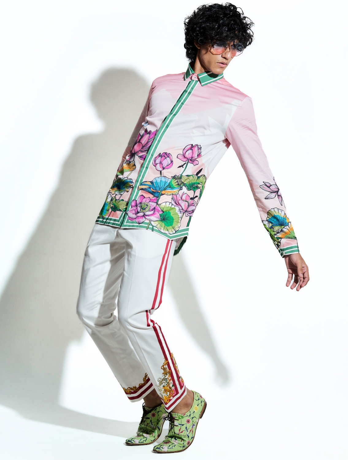 Lotus Blume Turq Printed Shirt