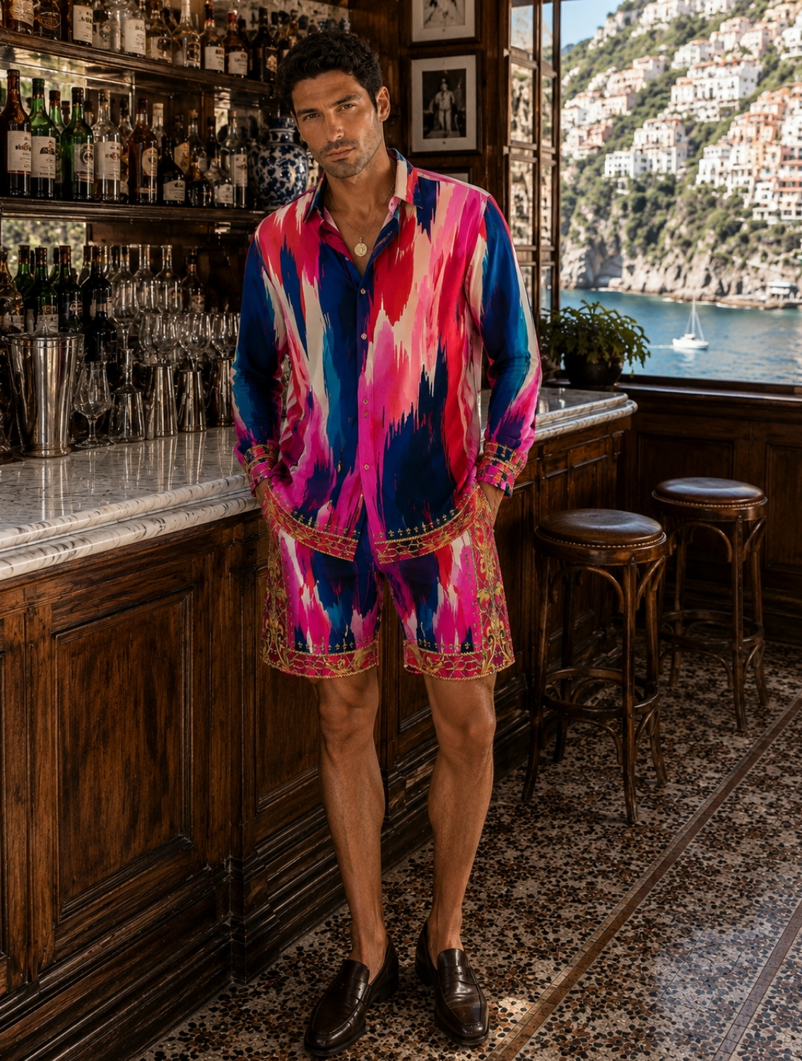 Baroque Ikat Printed Shorts