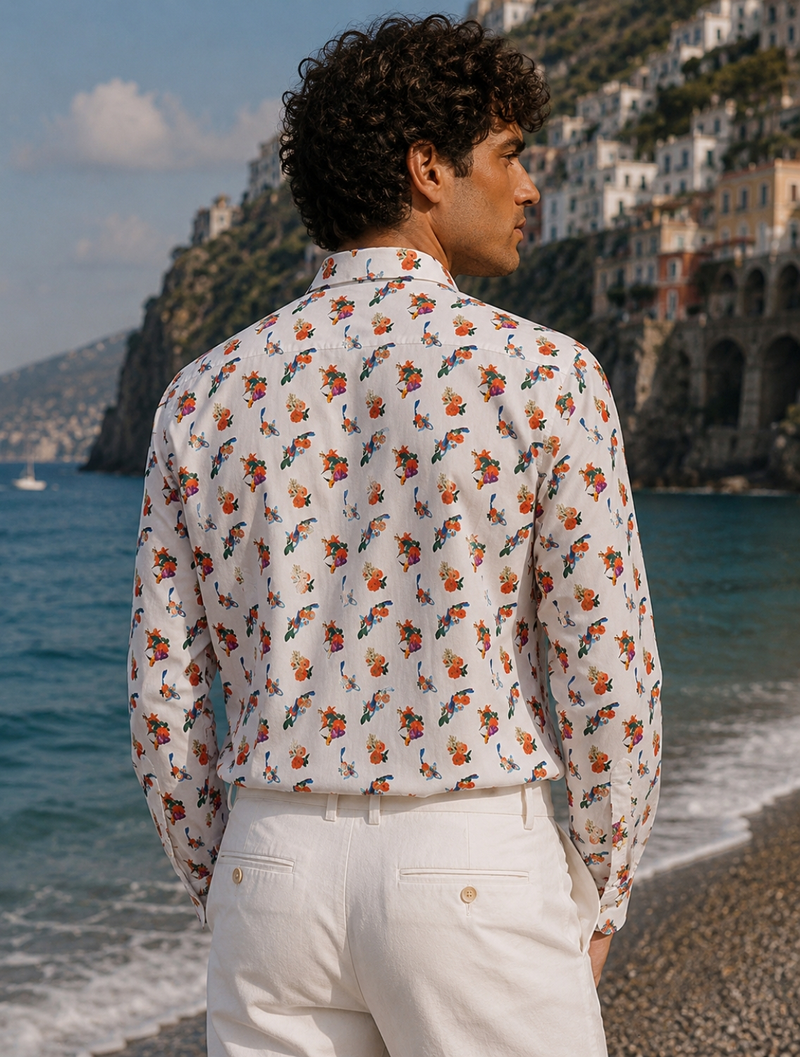 Oliver Mandarin Collar Printed Shirt
