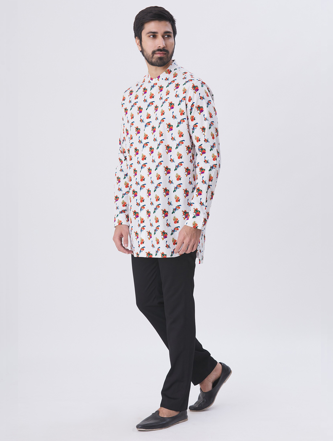 Oliver Mandarin Collar Printed Shirt