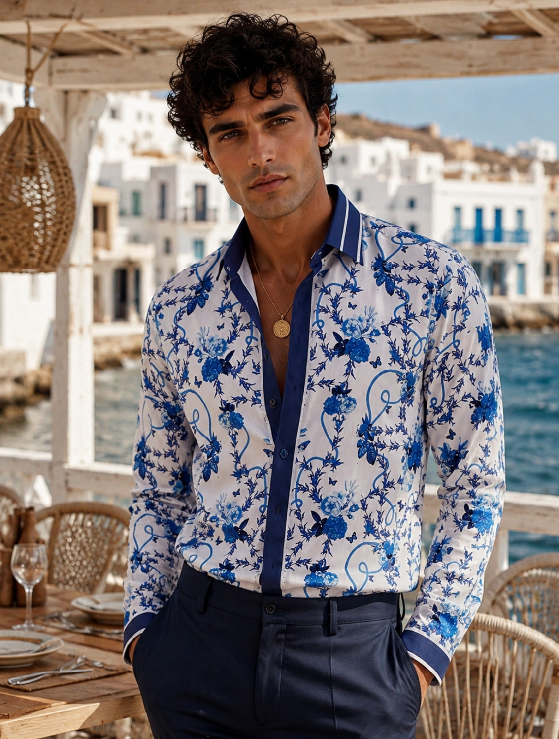 Blue Delft Hem Striper Shirt