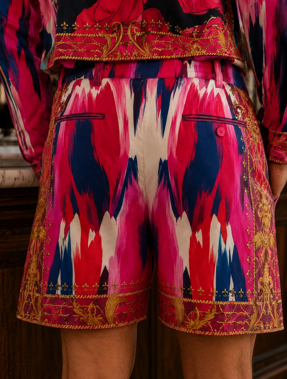 Baroque Ikat Printed Shorts