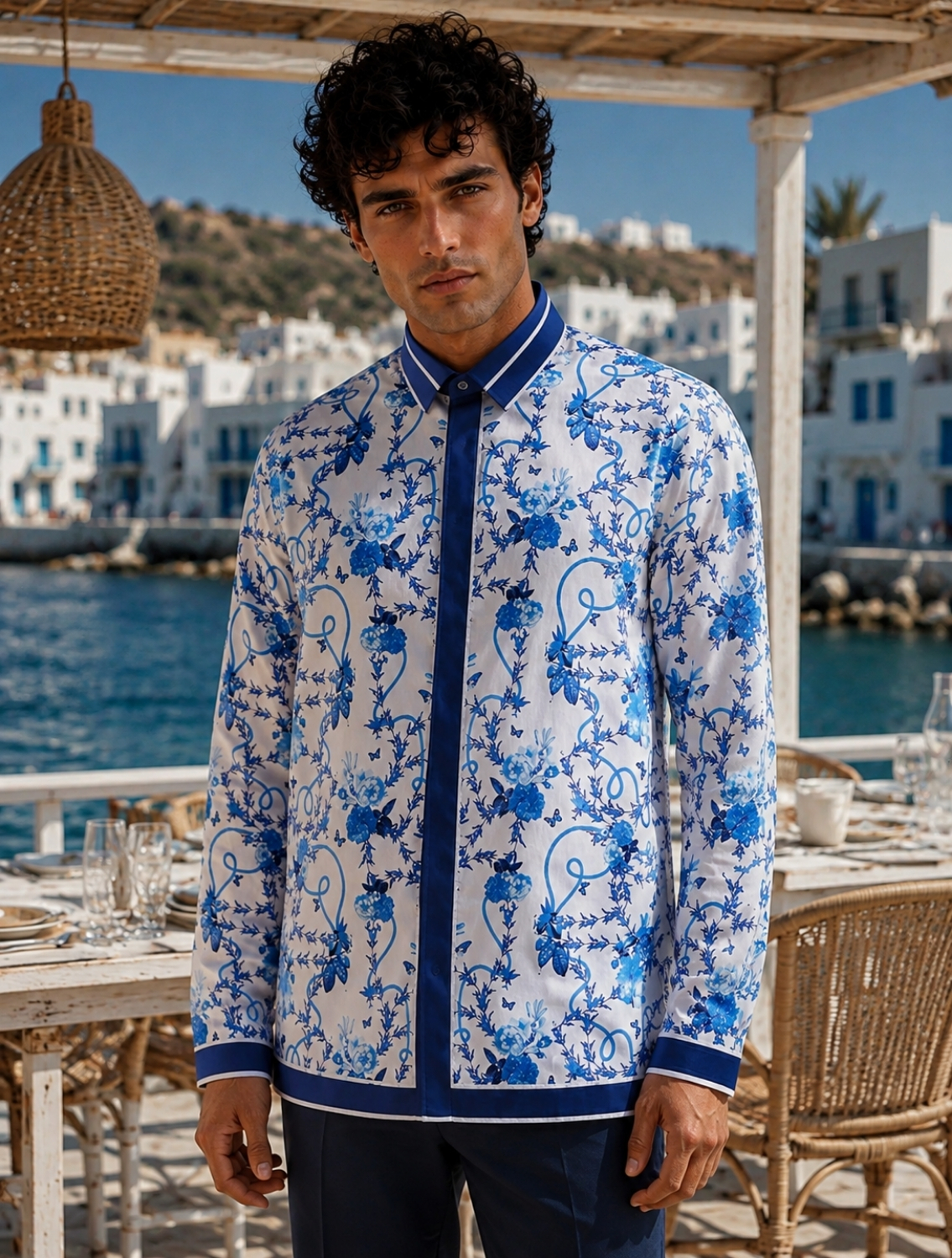 Blue Delft Hem Striper Shirt