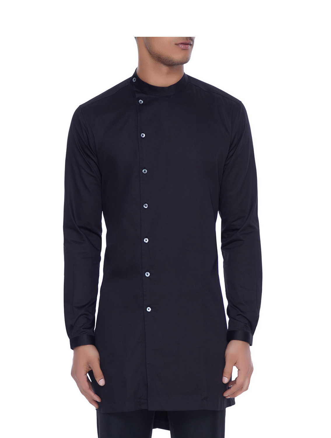 Amaranth Black Kurta Style Shirt