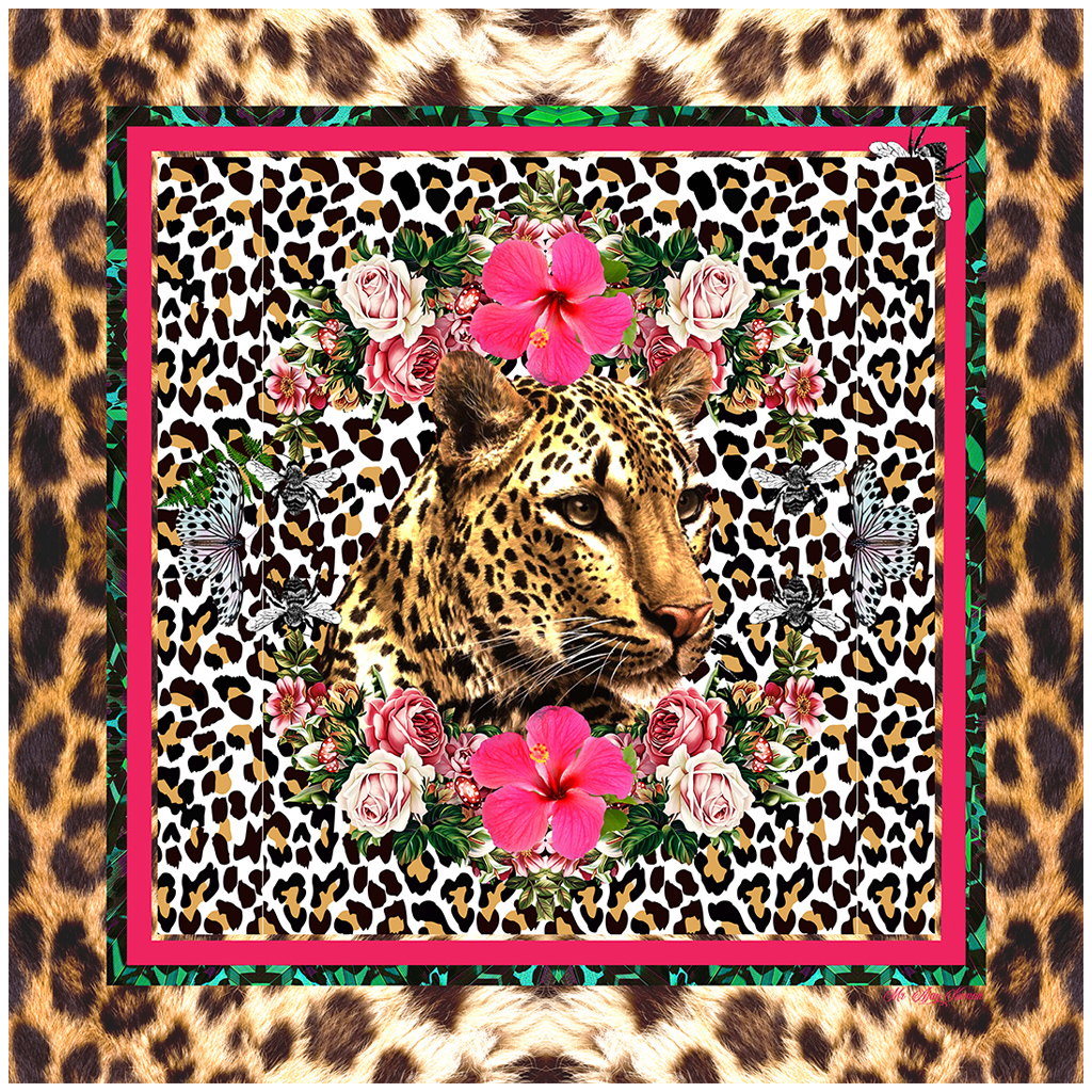 BrownLeo Scarf Print