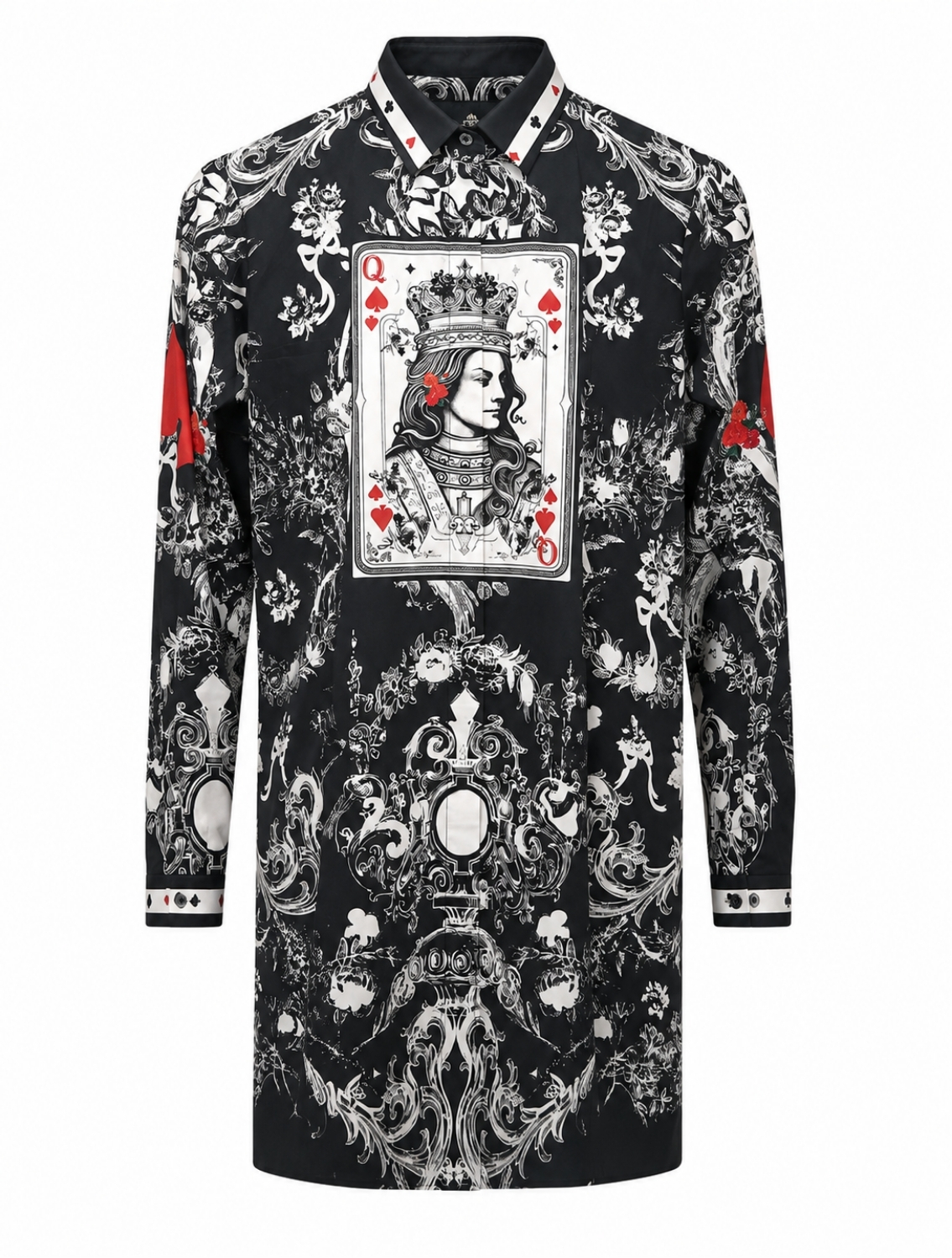 Queen Black Engineered Printed Kurta