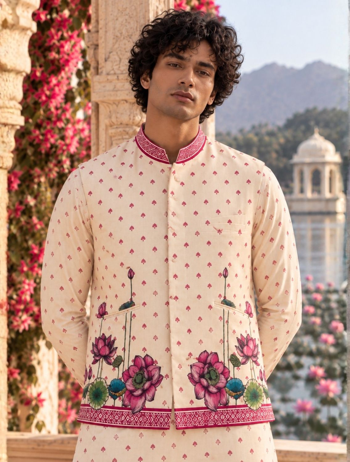 Sabhya Lotus Linen Bundi