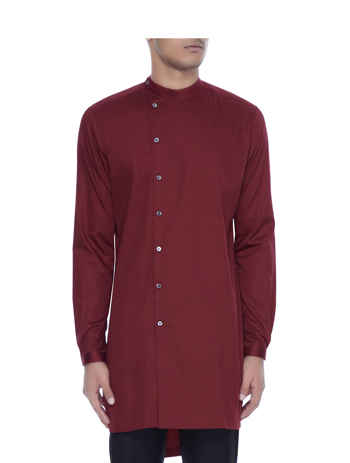 Amaranth Maroon Kurta Style Shirt