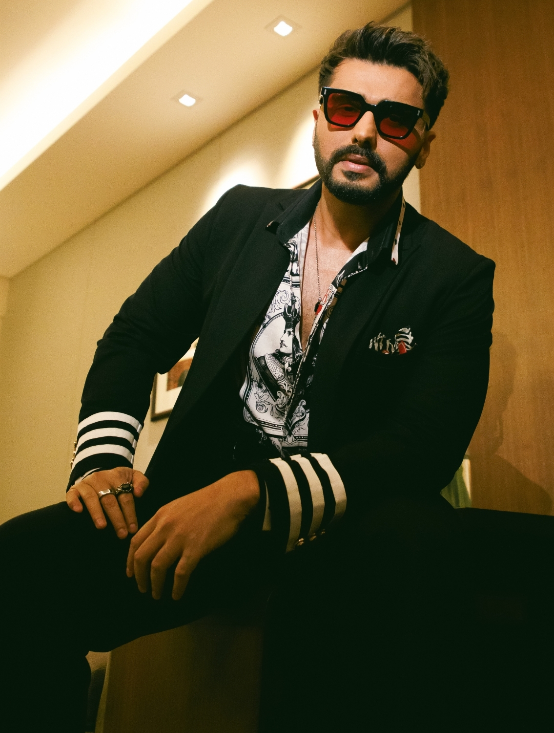 Arjun Kapoor in Black Captain Blazer