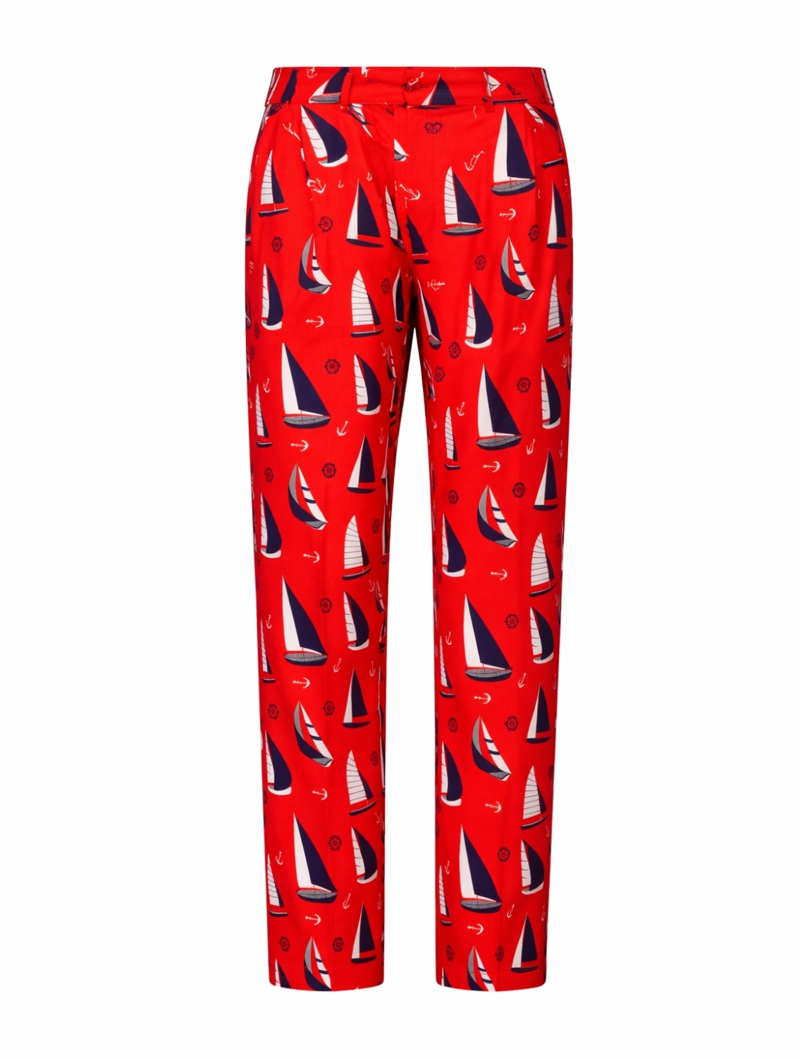 Yacht Red Printed Trousers