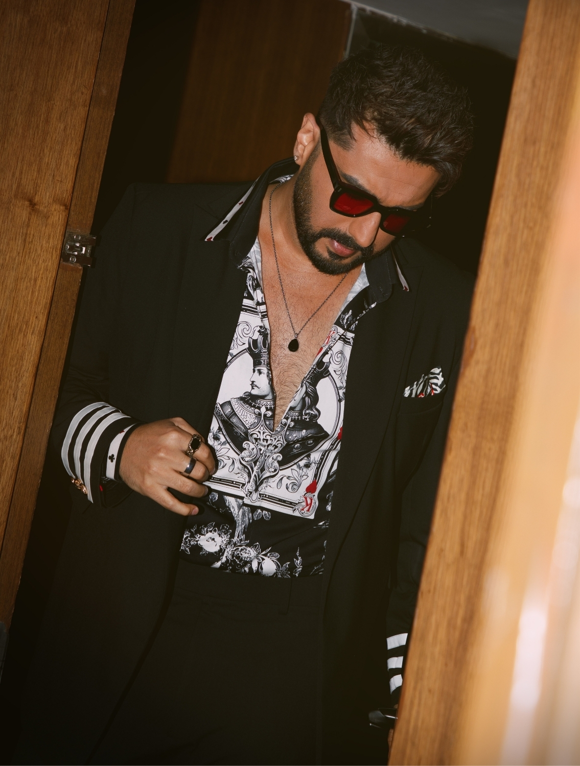 Arjun Kapoor in Black Captain Blazer