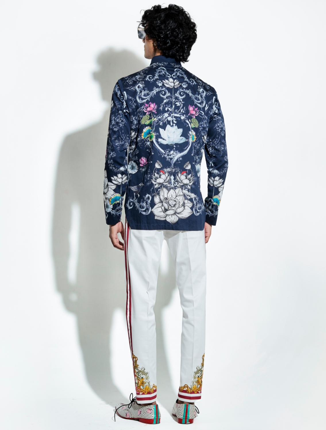 Navy Bloom Engineered Printed Shirt