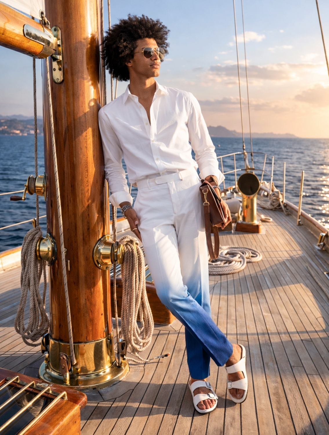 White Nautical Solid Shirt