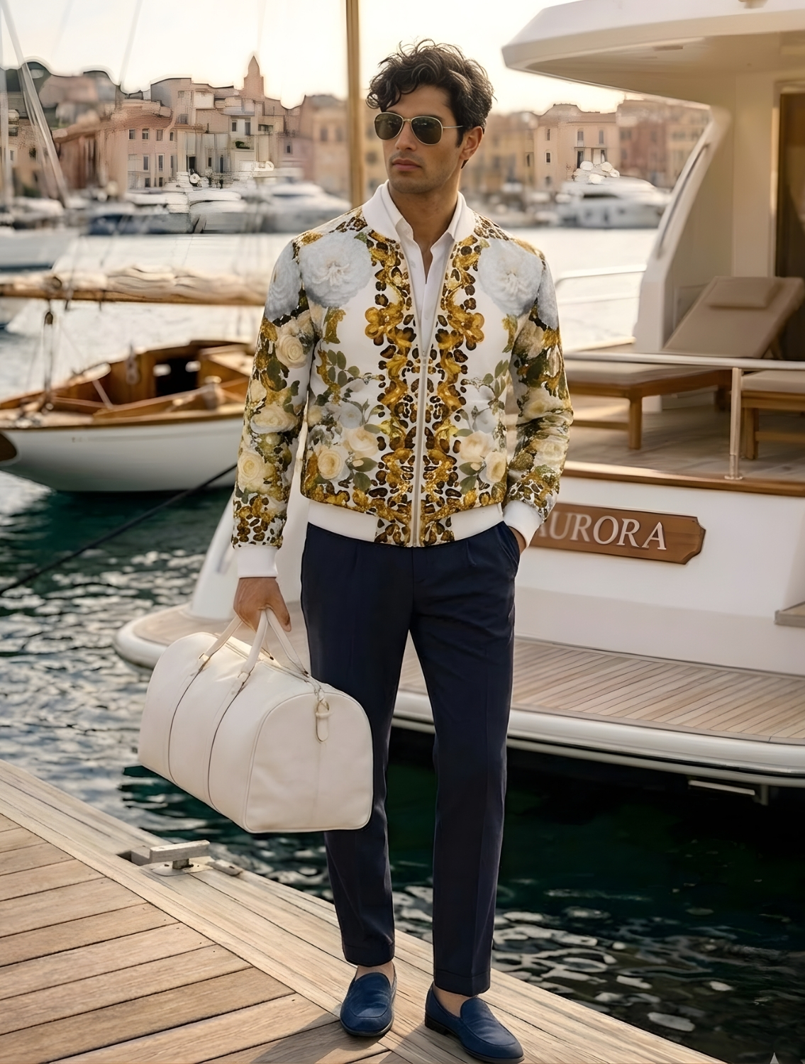 Jeffery Engineered Printed Bomber Jacket