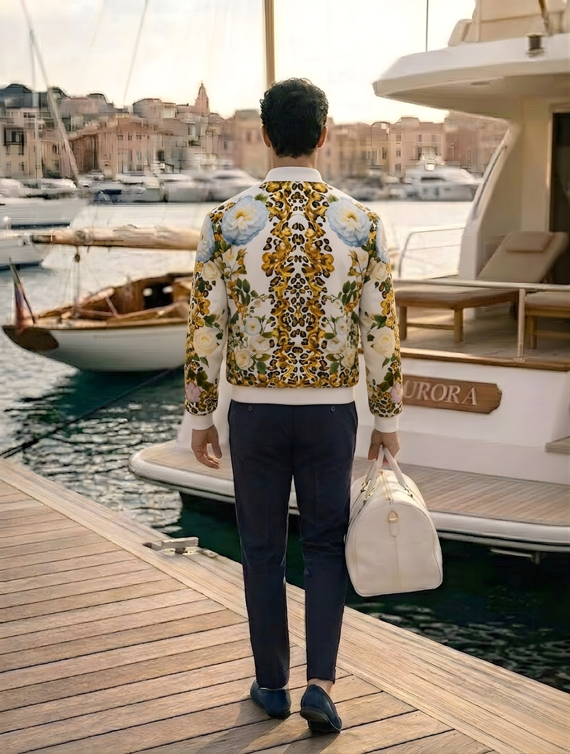 Jeffery Engineered Printed Bomber Jacket