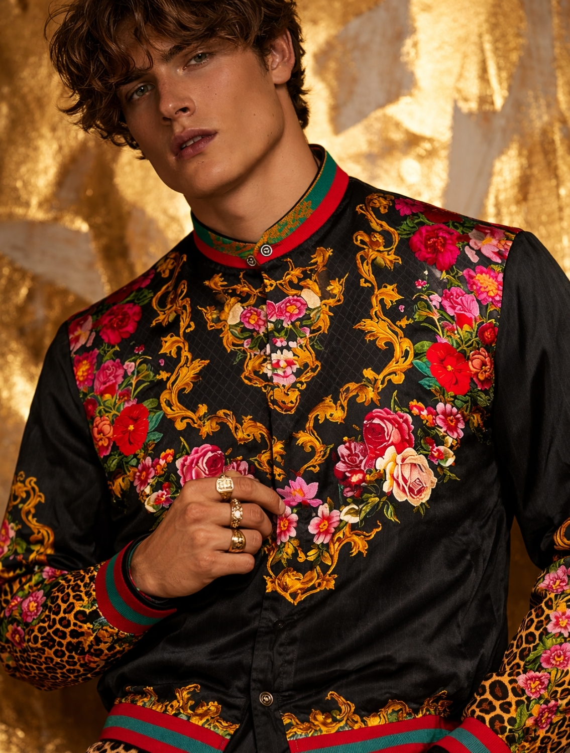 Samrat Black Engineered Printed Shirt