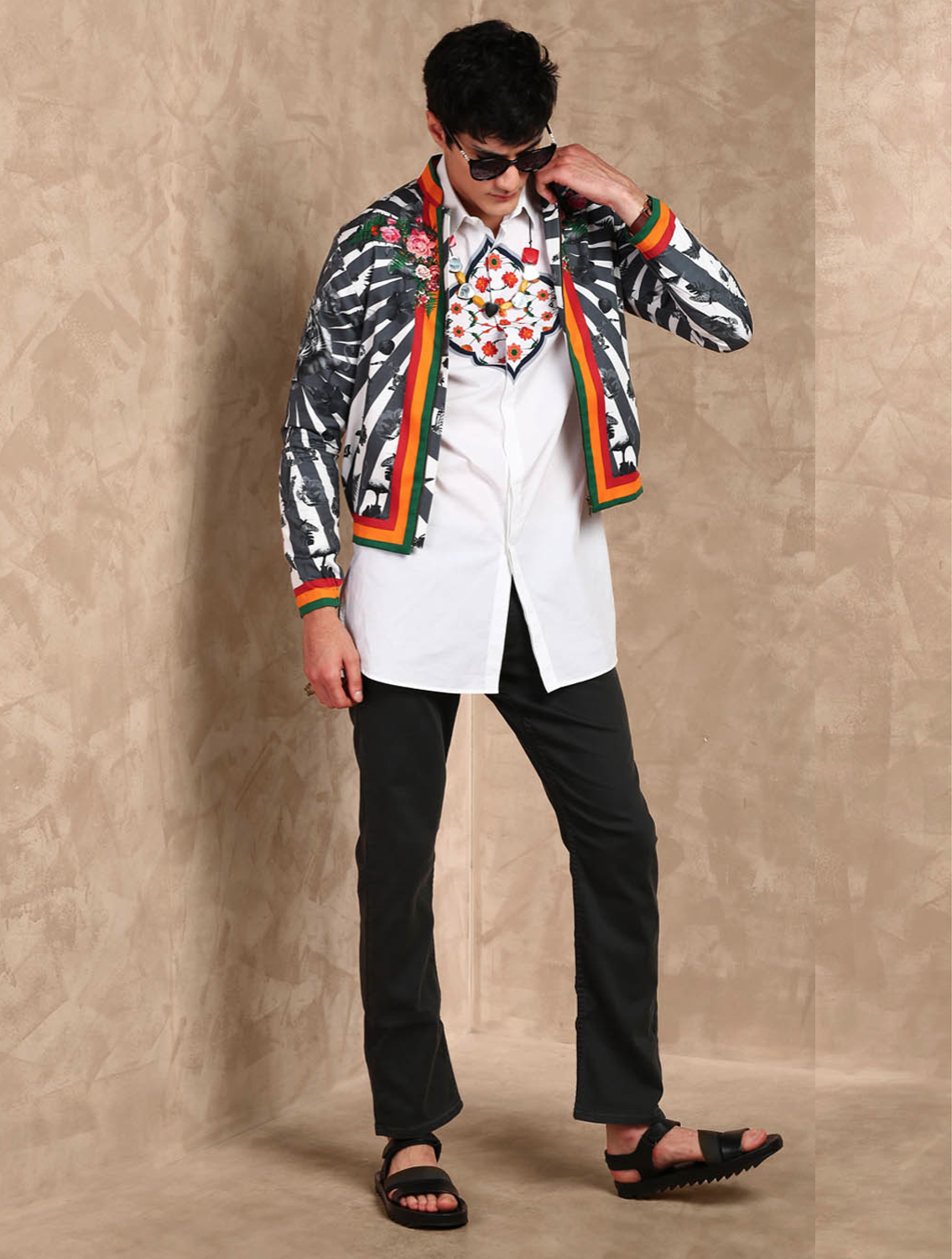 Tiger Printed Bomber Jacket