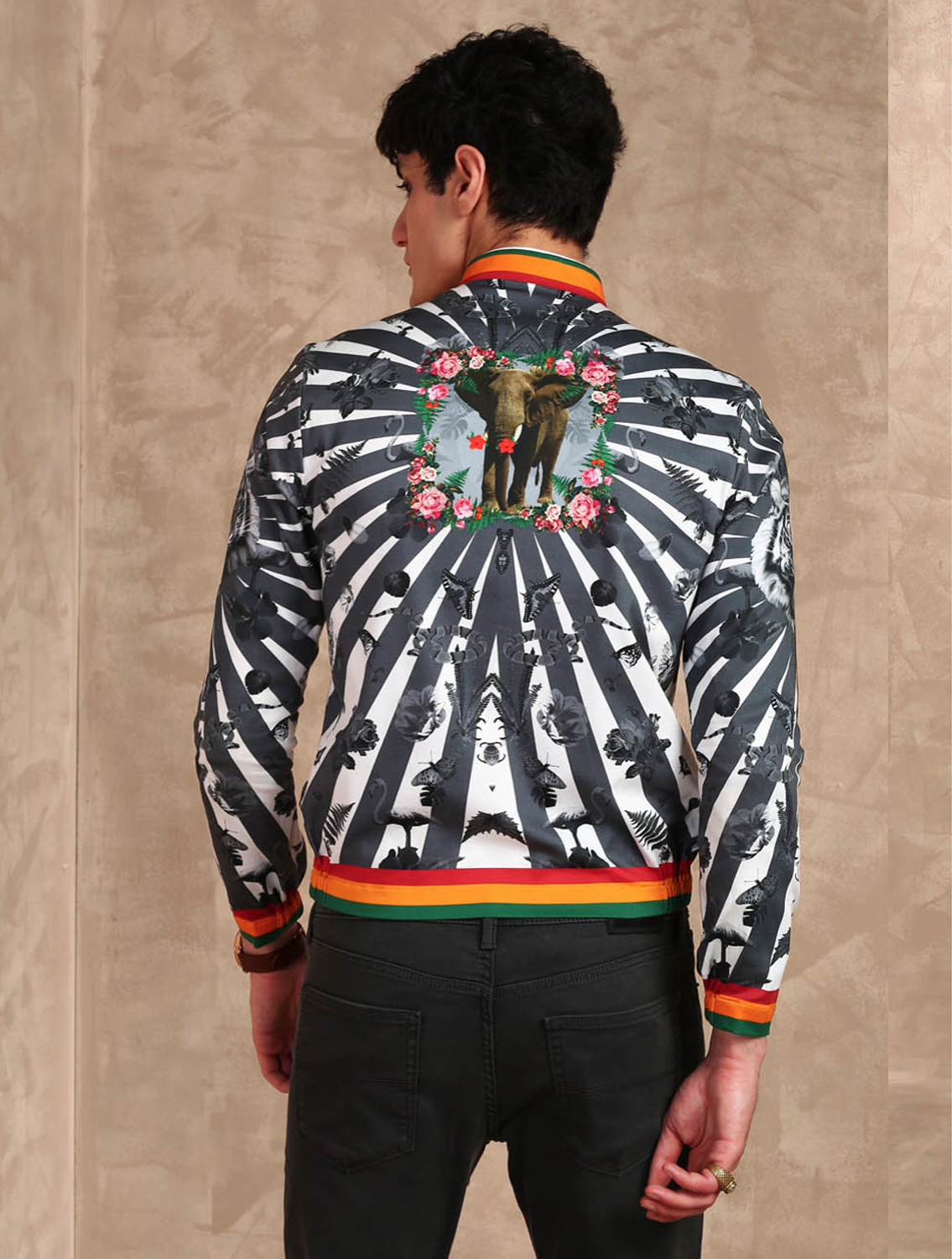Tiger Printed Bomber Jacket