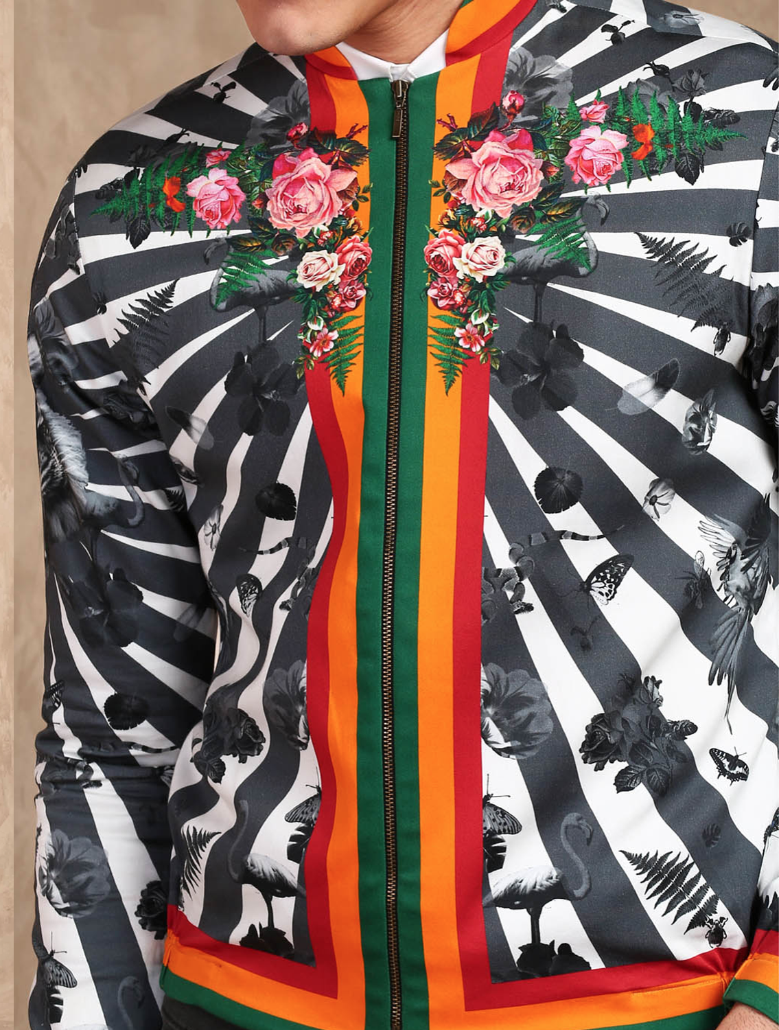 Tiger Printed Bomber Jacket