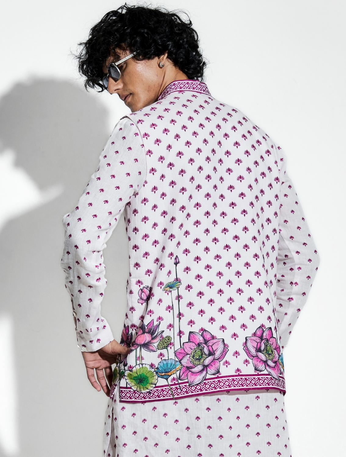 White Lotus Linen Bundi