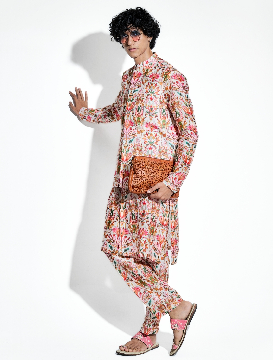 Taavare Printed Silk Linen Waistcoat