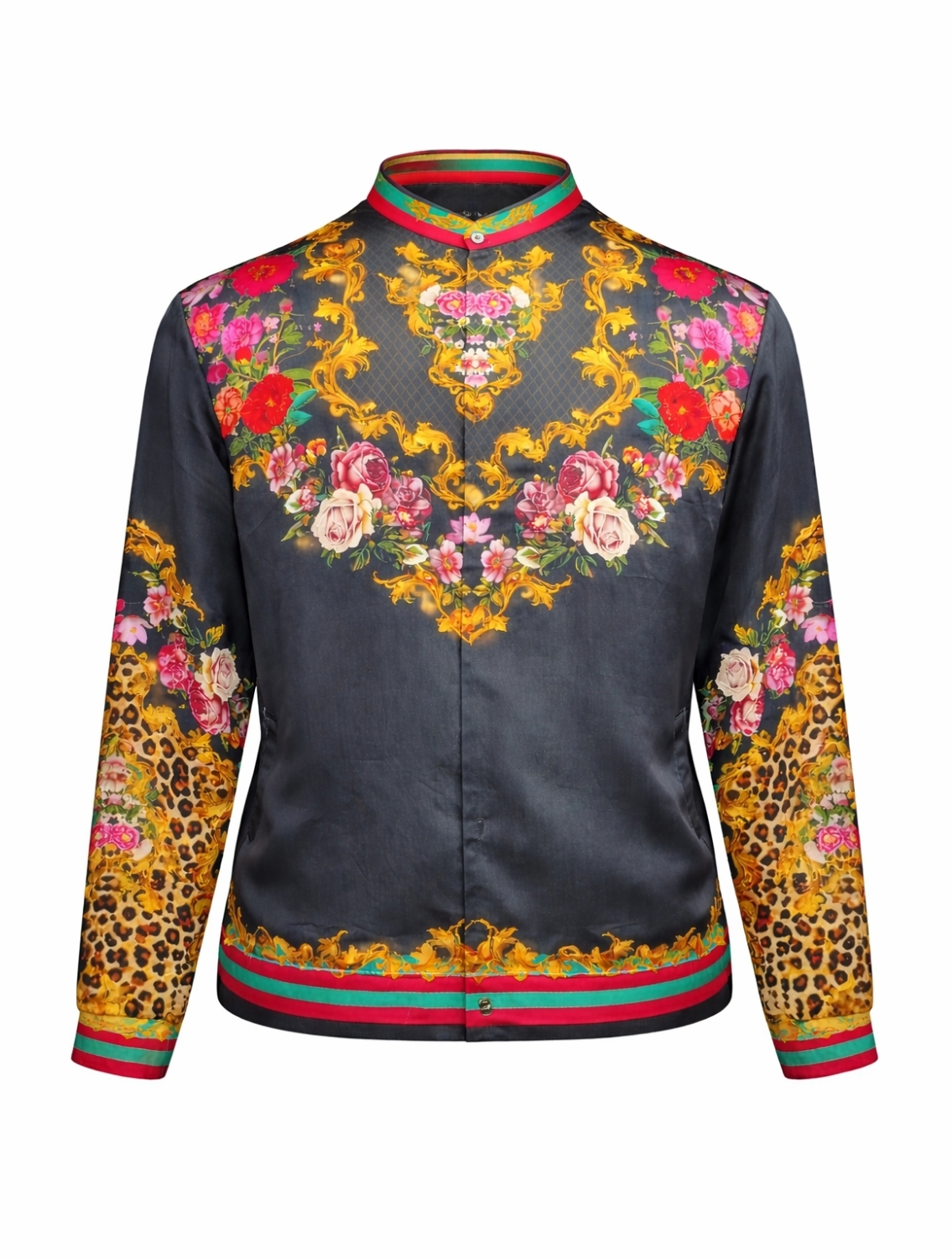 Samrat Black Engineered Printed Shirt