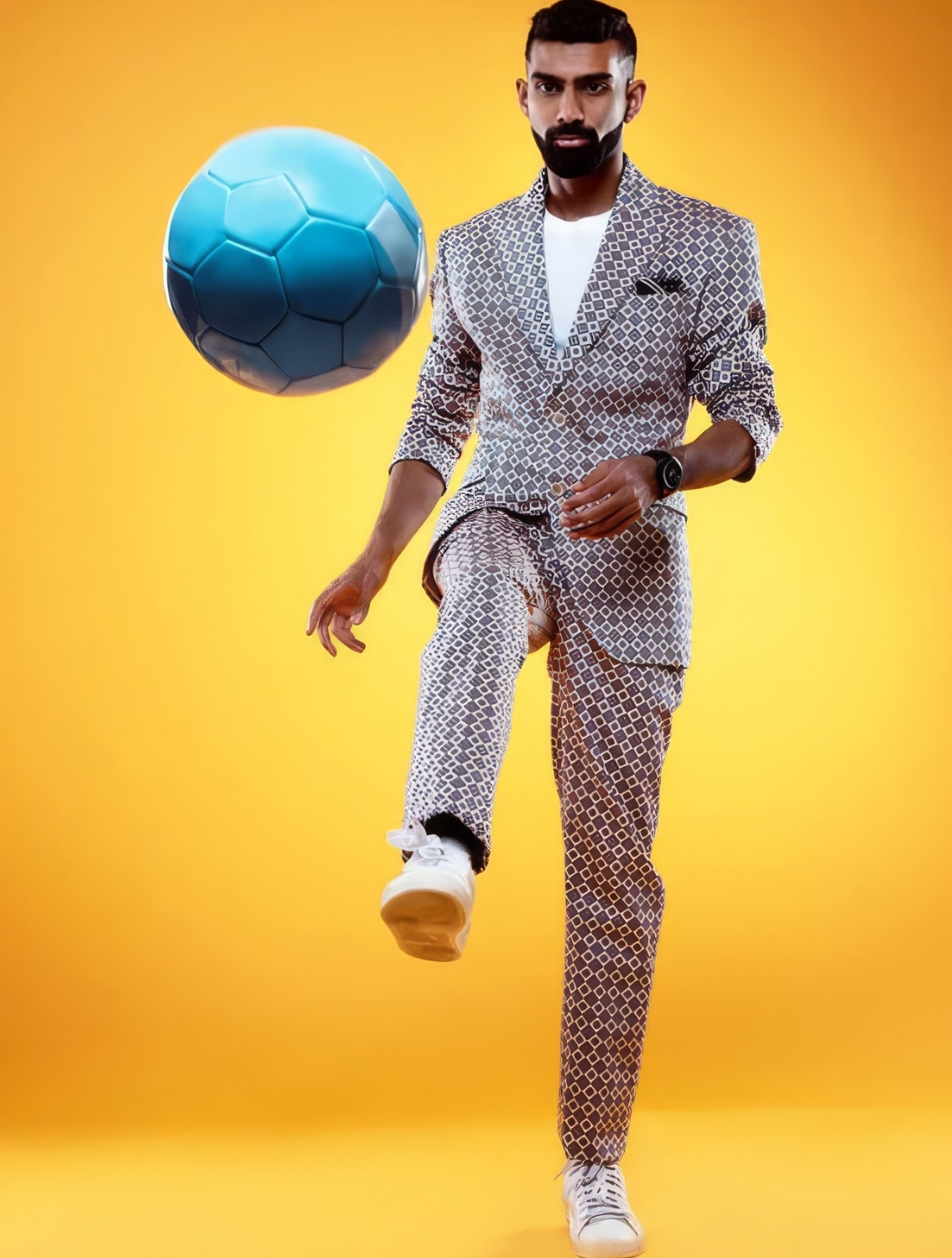 Chequered Printed Suit