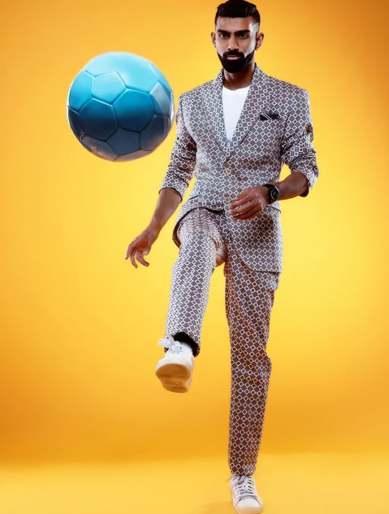 Image of Chequered Printed Suit