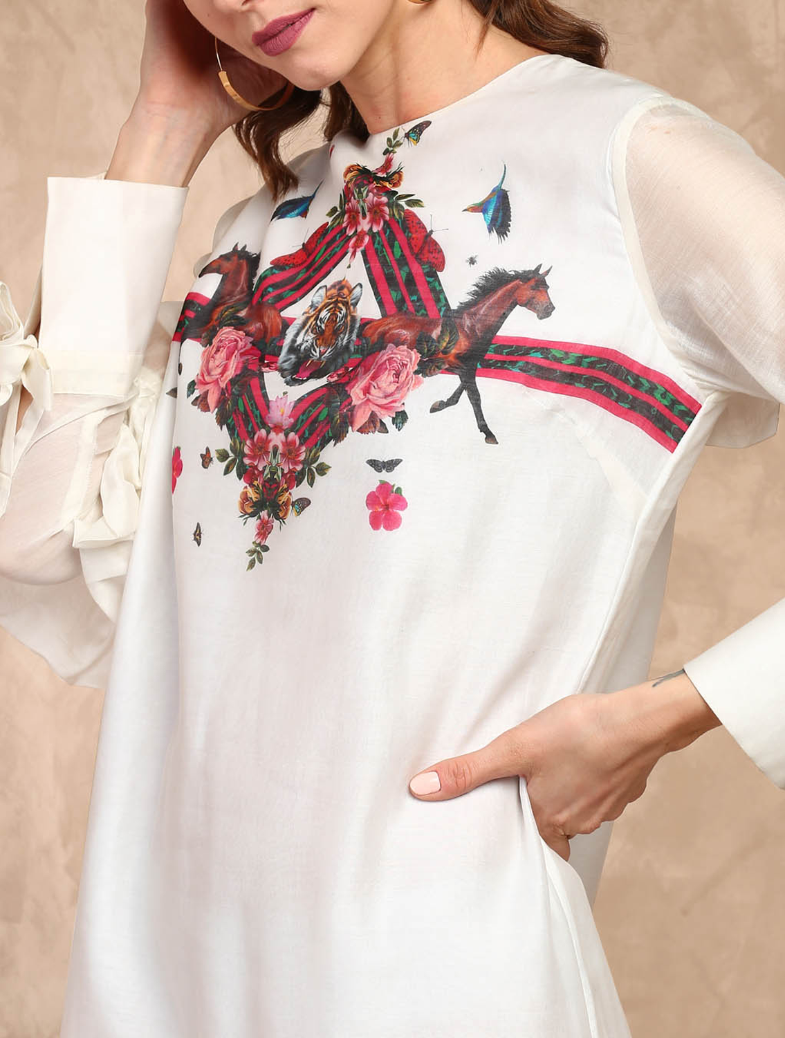 Latiger Ruffle Cotton Dress Zoom