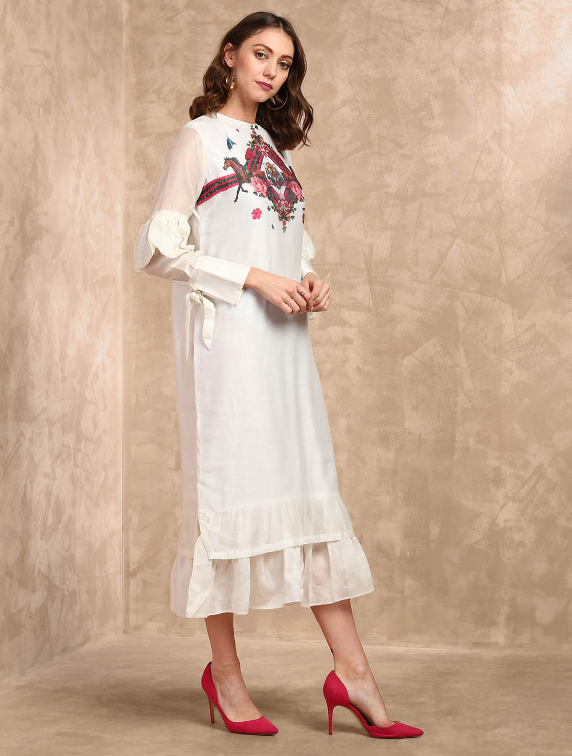 Latiger Ruffle Cotton Dress Side