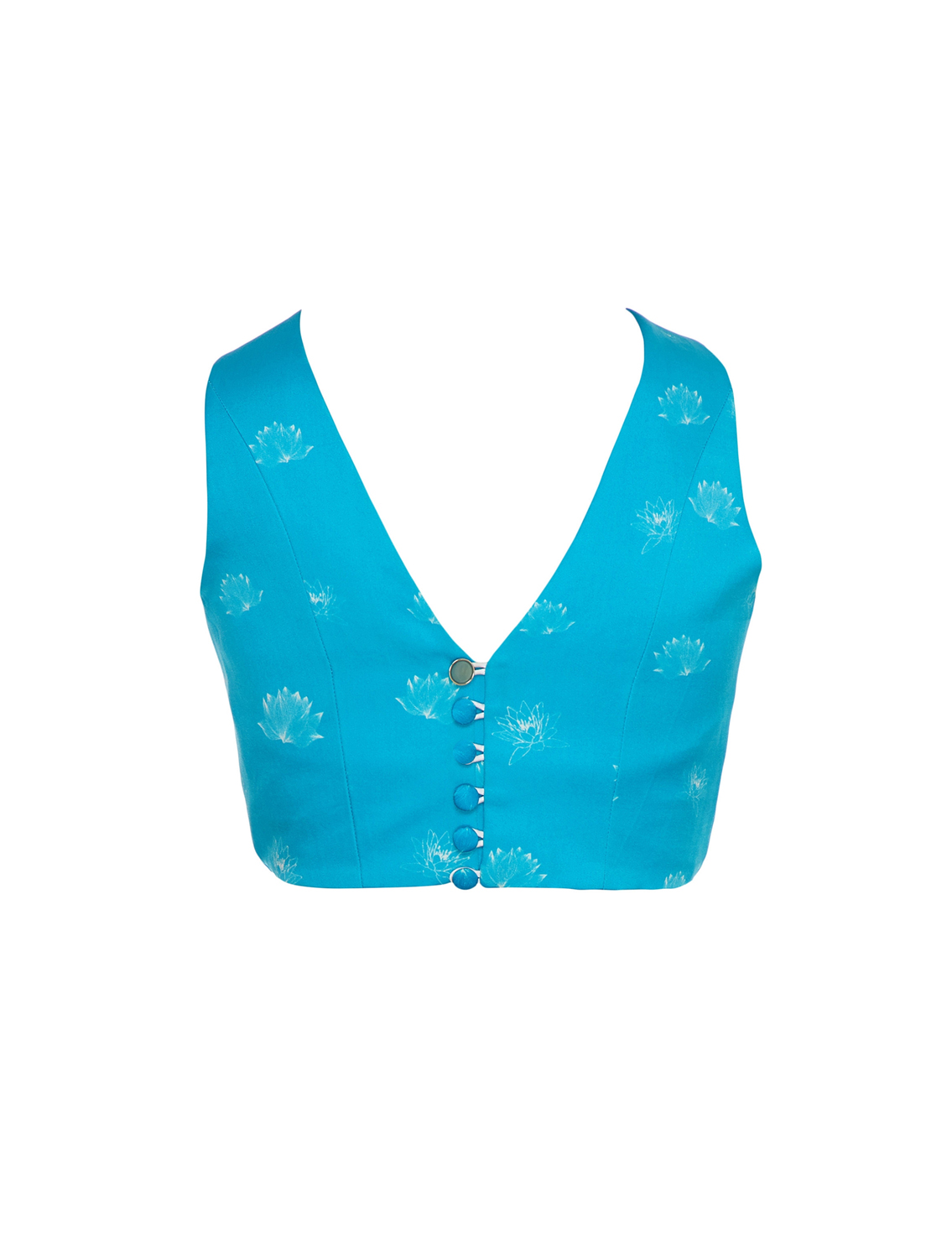 Maya Aqua Lotus Blouse Back