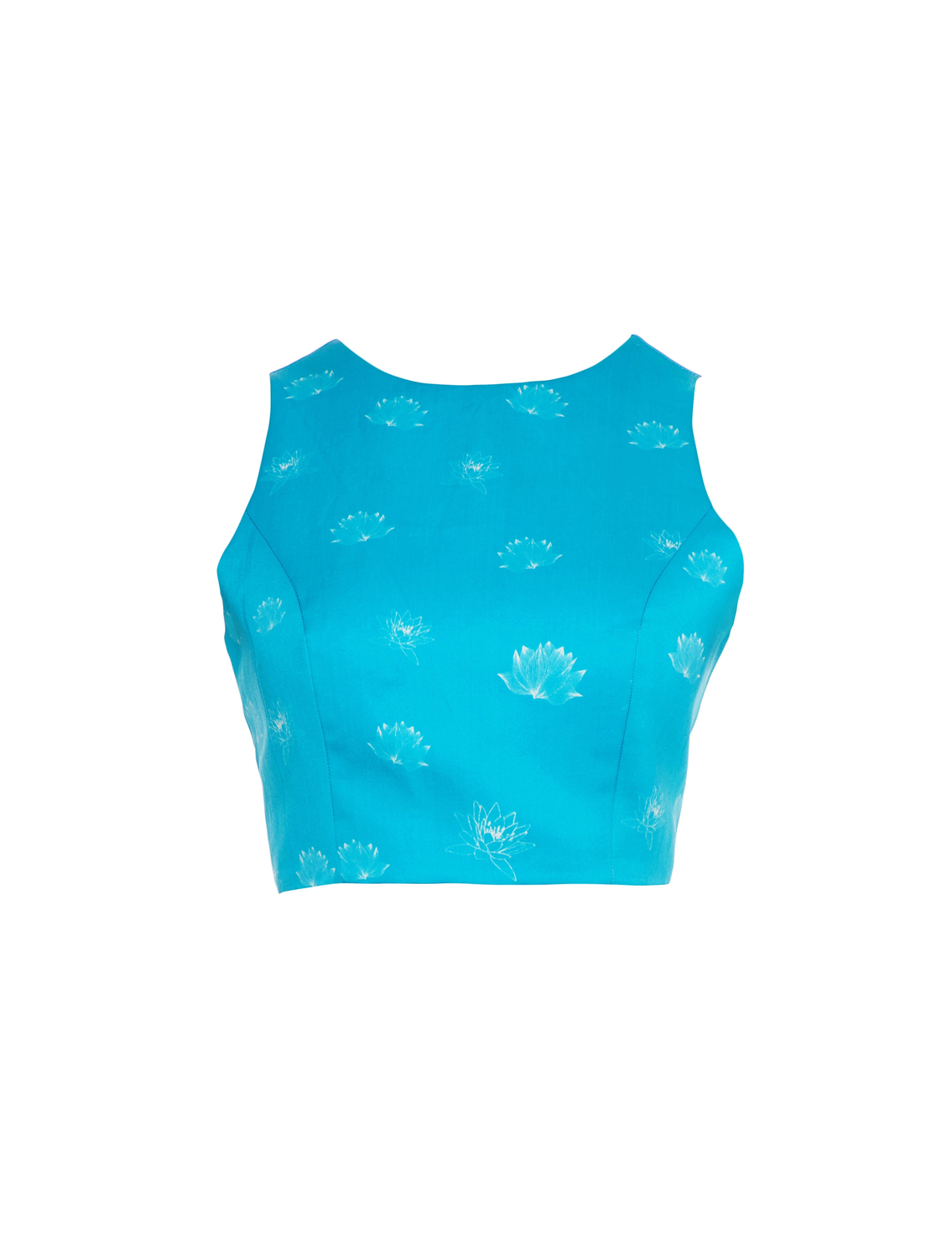 Maya Aqua Lotus Blouse Front