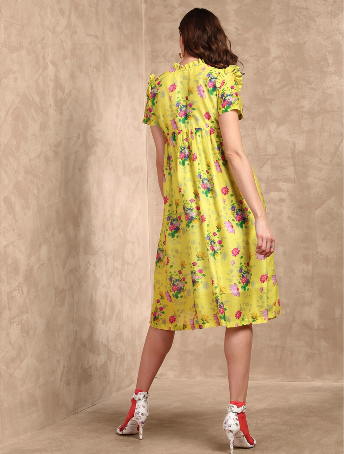 Summer Yellow Dress Back