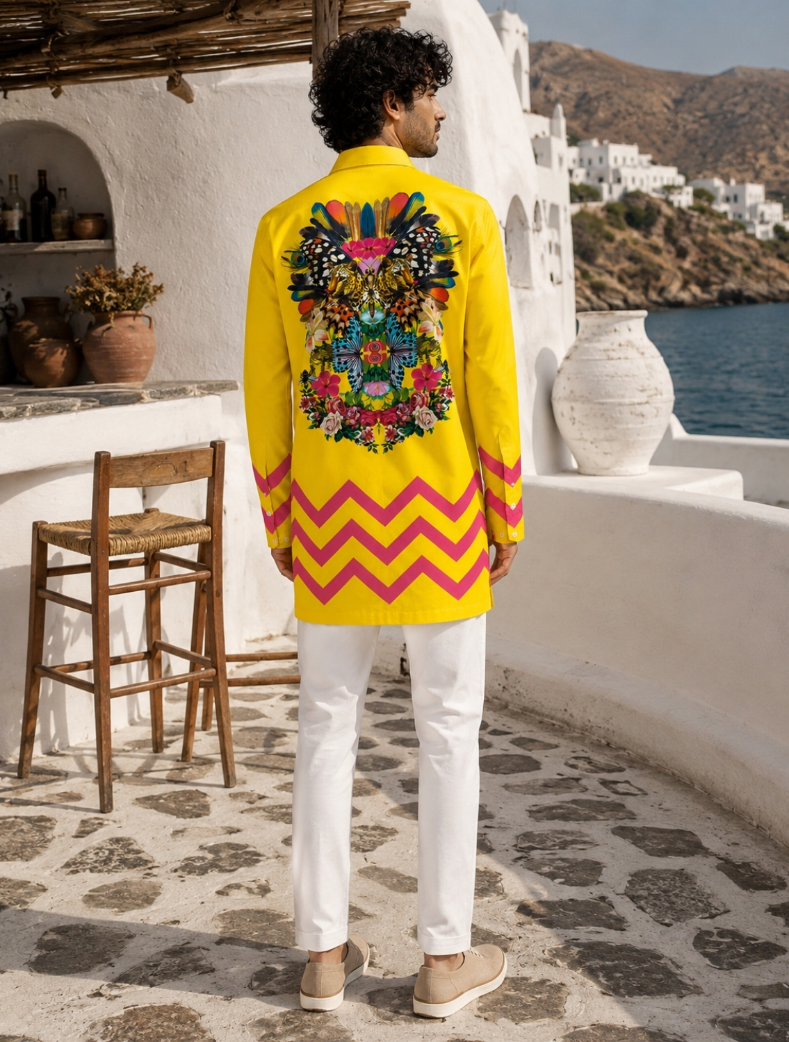 Wakka Yellow Printed Long Shirt